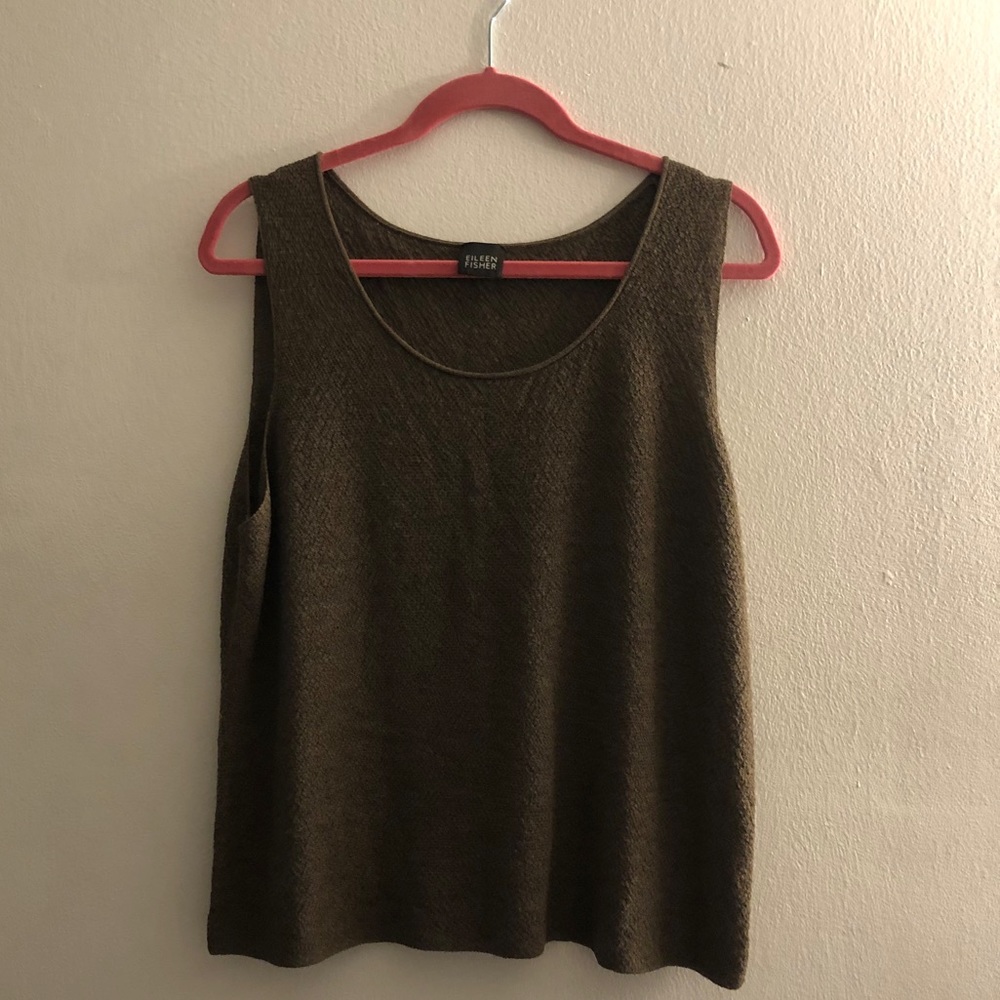 Brown Sleeveless Eileen Fisher Sweater NWOT